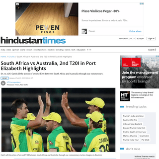 South Africa vs Australia, 2nd T20I in Port Elizabeth Highlights - cricket - Hindustan Times