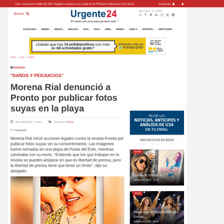 A complete backup of urgente24.com/ocio/show/morena-rial-denuncio-pronto-por-publicar-fotos-suyas-en-la-playa