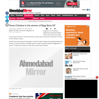 A complete backup of ahmedabadmirror.indiatimes.com/entertainment/bollywood/paras-chhabra-is-the-winner-of-bigg-boss-13/articles