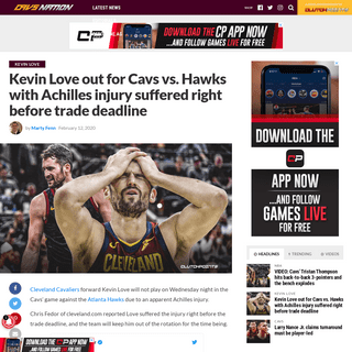 A complete backup of cavsnation.com/cavs-news-kevin-love-out-hawks-with-achilles-injury-suffered-right-before-trade-deadline/