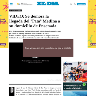 A complete backup of www.eldia.com/nota/2020-2-19-8-11-0-el-pata-medina-ya-salio-del-penal-de-ezeiza-y-es-inminente-el-traslado-