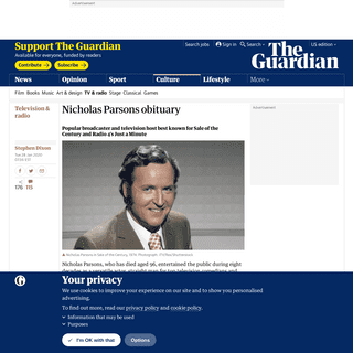 A complete backup of www.theguardian.com/tv-and-radio/2020/jan/28/nicholas-parsons-obituary