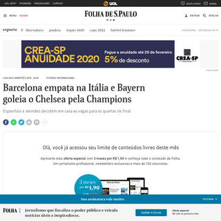 A complete backup of www1.folha.uol.com.br/esporte/2020/02/barcelona-empata-na-italia-e-bayern-goleia-o-chelsea-pela-champions.s