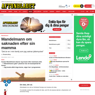 A complete backup of www.aftonbladet.se/nojesbladet/a/JogMam/mandelmann-om-saknaden-efter-sin-mamma