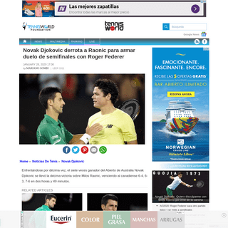 A complete backup of www.tennisworldes.com/tenis/news/Novak_Djokovic/31392/novak-djokovic-derrota-a-raonic-para-armar-duelo-de-s