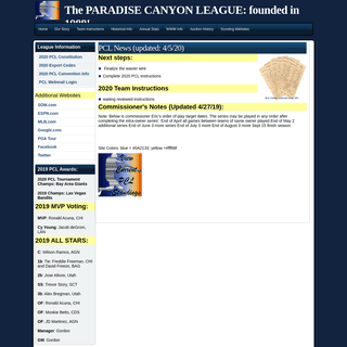 A complete backup of paradisecanyonleague.com