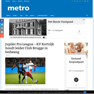 Jupiler Pro League - KV Kortrijk houdt leider Club Brugge in bedwang - Metro