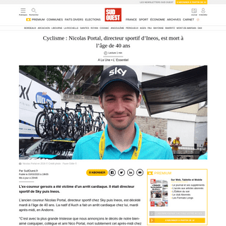 A complete backup of www.sudouest.fr/2020/03/03/cyclisme-nicolas-portal-directeur-sportif-d-ineos-est-mort-a-l-age-de-40-ans-727