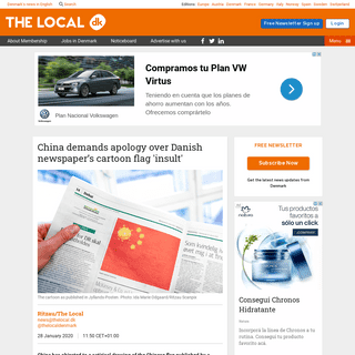 A complete backup of www.thelocal.dk/20200128/china-demands-apology-over-danish-newspapers-cartoon-flag-insult