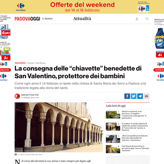 A complete backup of www.padovaoggi.it/attualita/san-valentino-chiavette-benedette-protettore-bambini-chiesa-santa-maria-servi-p