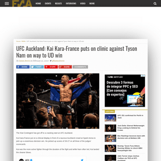 A complete backup of www.fightnewsaustralia.com/ufc-auckland-kai-kara-france-puts-on-clinic-against-tyson-nam-on-way-to-ud-win/