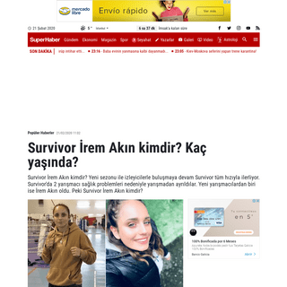 A complete backup of www.superhaber.tv/survivor-irem-akin-kimdir-yeni-yarismaci-irem-akin-kac-yasinda-irem-akin-instagram-nereli