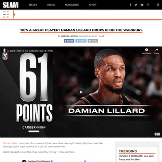 A complete backup of www.slamonline.com/nba/hes-a-great-player-damian-lillard-drops-61-on-the-warriors/