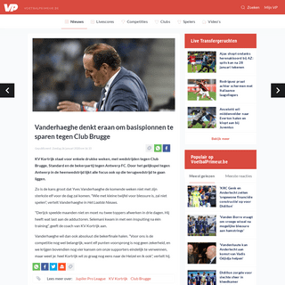 Vanderhaeghe denkt eraan om basispionnen te sparen tegen Club Brugge - Voetbalprimeur