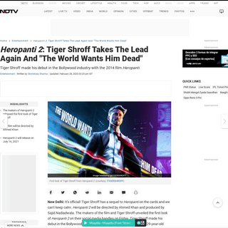 A complete backup of www.ndtv.com/entertainment/heropanti-2-tiger-shroff-takes-the-lead-again-and-the-world-wants-him-dead-21872