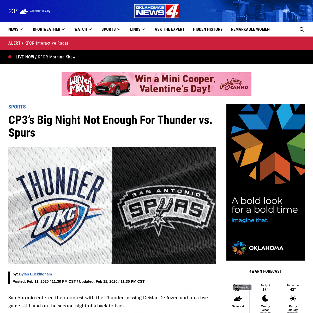 A complete backup of kfor.com/sports/cp3s-big-night-not-enough-for-thunder-vs-spurs/