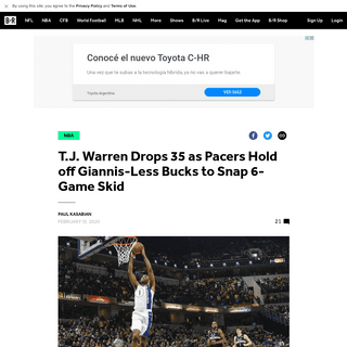 A complete backup of bleacherreport.com/articles/2876030-tj-warren-drops-35-as-pacers-hold-off-giannis-less-bucks-to-snap-6-game