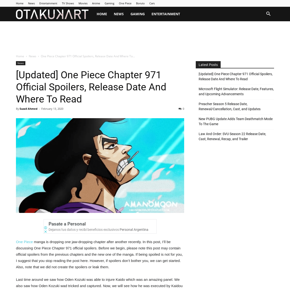 [Updated] One Piece Chapter 971 Official Spoilers, Release Date And Where To Read - OtakuKart