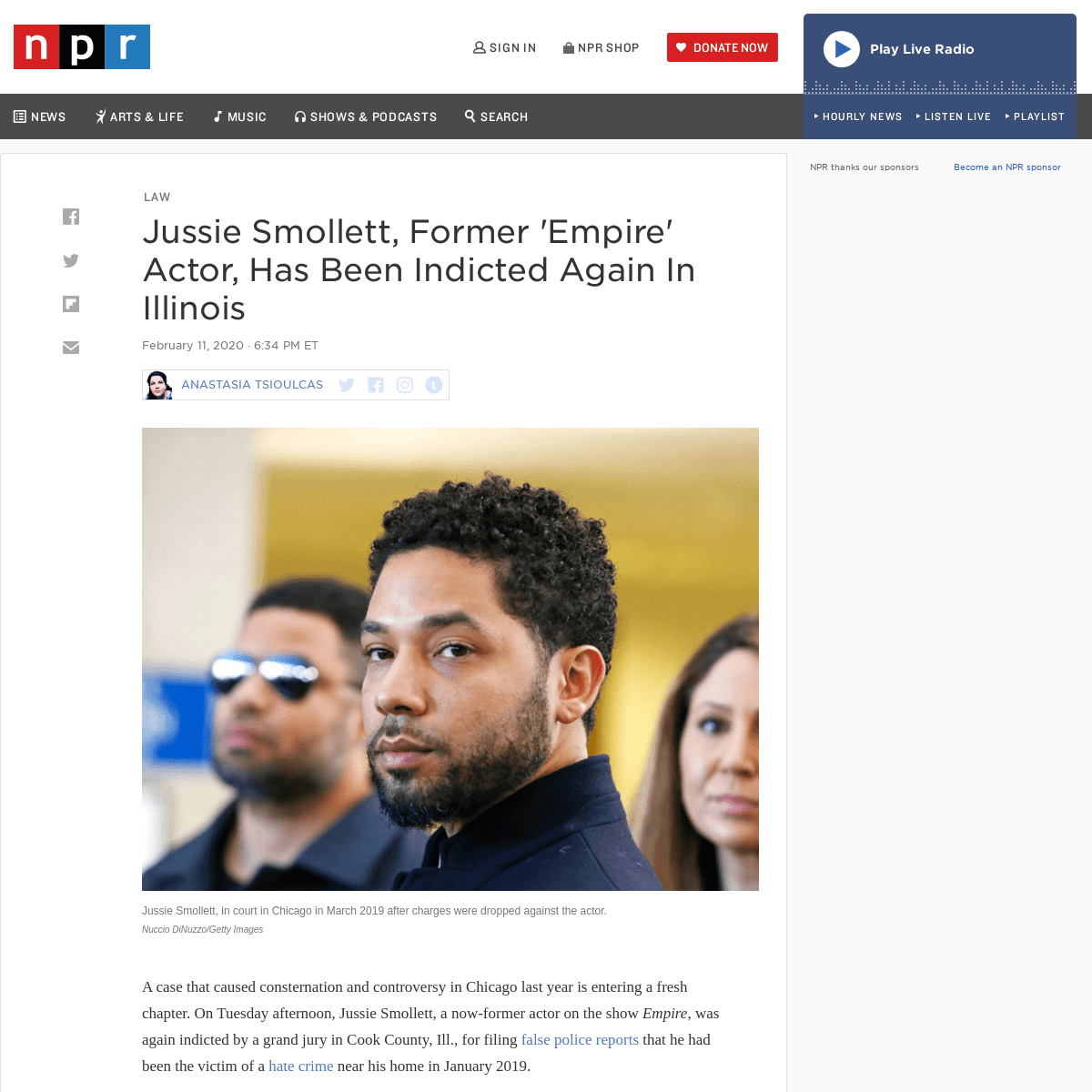 A complete backup of www.npr.org/2020/02/11/804992026/jussie-smollett-former-empire-actor-has-again-been-indicted-in-illinois
