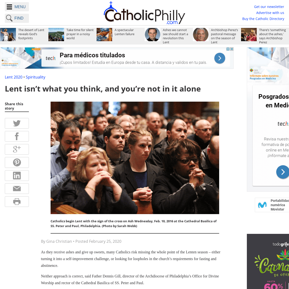 A complete backup of catholicphilly.com/2020/02/catholic-spirituality/lent-isnt-what-you-think-and-youre-not-in-it-alone/