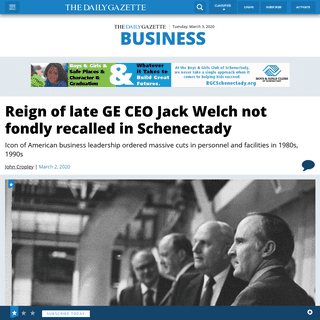 A complete backup of dailygazette.com/article/2020/03/02/reign-of-late-ge-ceo-jack-welch-not-fondly-recalled-in-schenectady