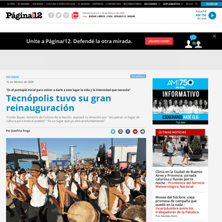 A complete backup of www.pagina12.com.ar/247808-tecnopolis-tuvo-su-gran-reinauguracion
