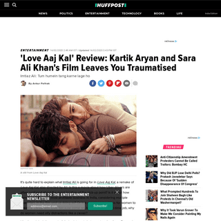 'Love Aaj Kal' Review- Kartik Aryan and Sara Ali Khan's Film Leaves You Traumatised - HuffPost India