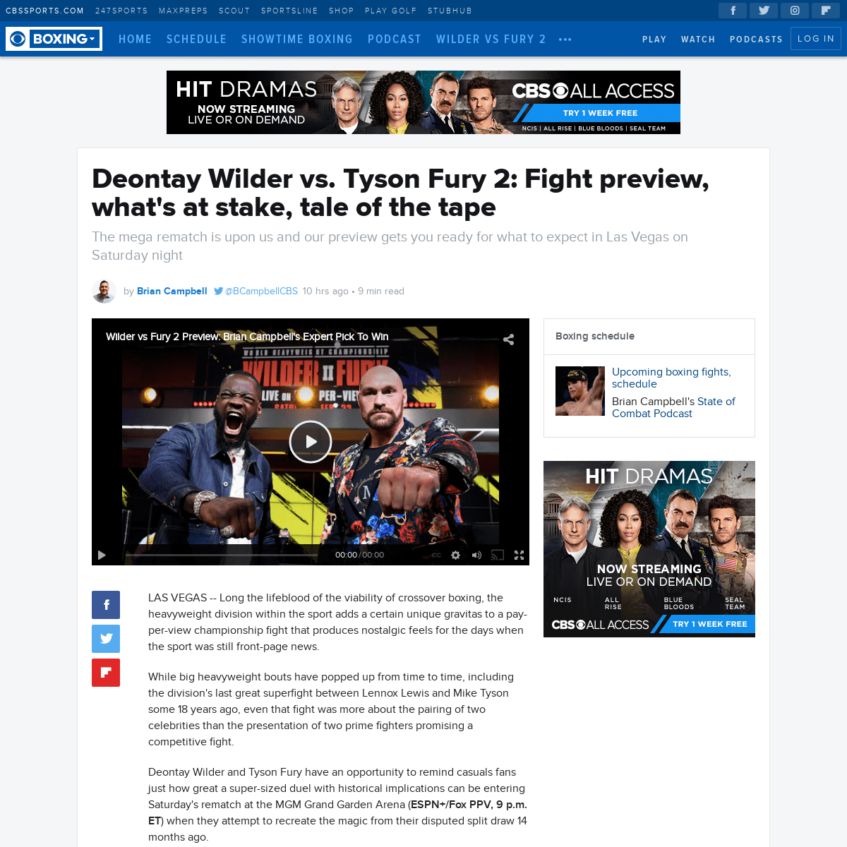 A complete backup of www.cbssports.com/boxing/news/deontay-wilder-vs-tyson-fury-2-fight-preview-whats-at-stake-tale-of-the-tape/