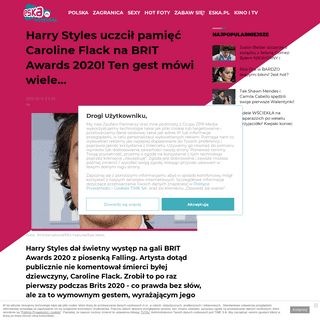 A complete backup of www.eska.pl/hotplota/news/harry-styles-uczcil-pamiec-caroline-flack-na-brit-awards-2020-ten-gest-mowi-wiele