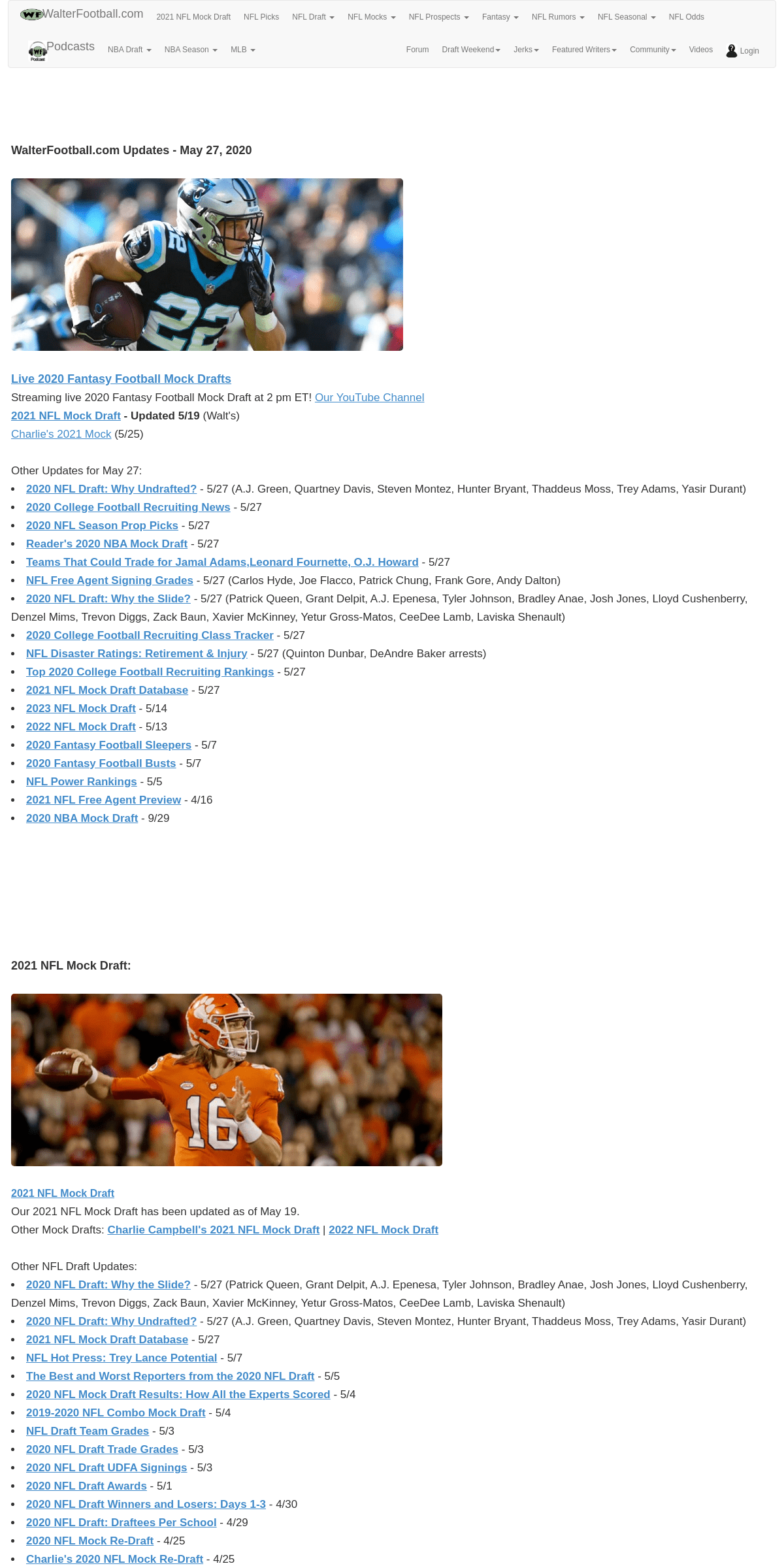 A complete backup of walterfootball.com