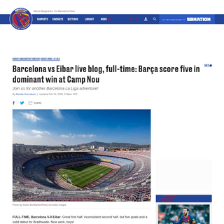 Barcelona vs Eibar live blog, full-time- BarÃ§a score five in dominant win at Camp Nou - Barca Blaugranes