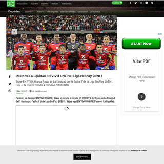 A complete backup of deportes.canalrcn.com/futbol/liga-betplay/pasto-vs-la-equidad-en-vivo-online-liga-betplay-2020-i-118844