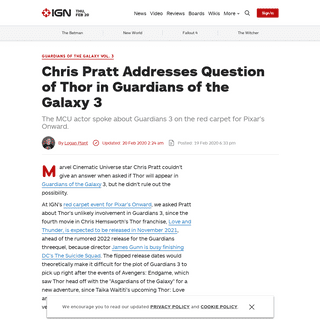 A complete backup of www.ign.com/articles/chris-pratt-addresses-question-of-thor-in-guardians-of-the-galaxy-3