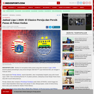 A complete backup of www.indosport.com/sepakbola/20200204/jadwal-liga-1-2020-el-clasico-persija-dan-persib-panas-di-pekan-kedua