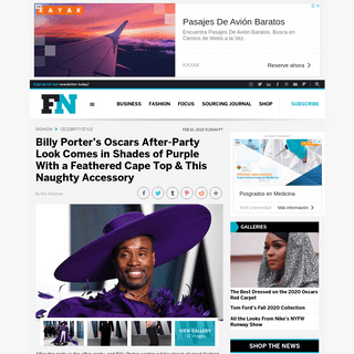 A complete backup of footwearnews.com/2020/fashion/celebrity-style/billy-porter-christian-siriano-purple-oscars-after-party-1202