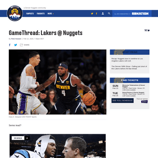 GameThread- Lakers @ Nuggets - Denver Stiffs
