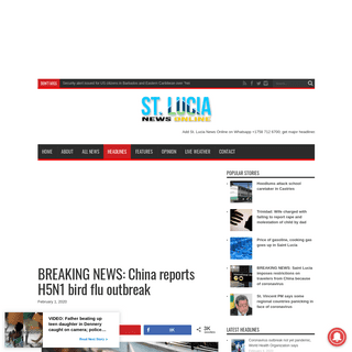 A complete backup of www.stlucianewsonline.com/breaking-news-china-reports-h5n1-bird-flu-outbreak/