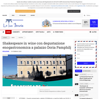 A complete backup of www.latuaetruria.it/news/19-in-citta/3356-shakespeare-in-wine-con-degustazione-enogastronomica-a-palazzo-do