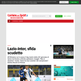 Lazio-Inter, sfida scudetto - Corriere dello Sport