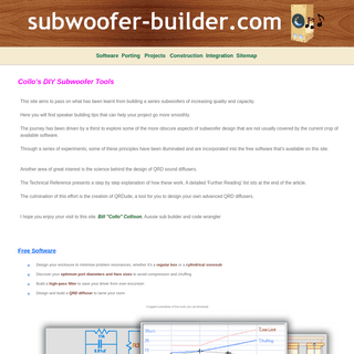 A complete backup of subwoofer-builder.com