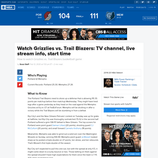 A complete backup of www.cbssports.com/nba/news/watch-grizzlies-vs-trail-blazers-tv-channel-live-stream-info-start-time/
