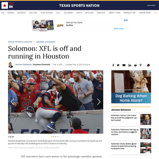 A complete backup of www.houstonchronicle.com/texas-sports-nation/jerome-solomon/article/Solomon-XFL-is-off-and-running-in-Houst