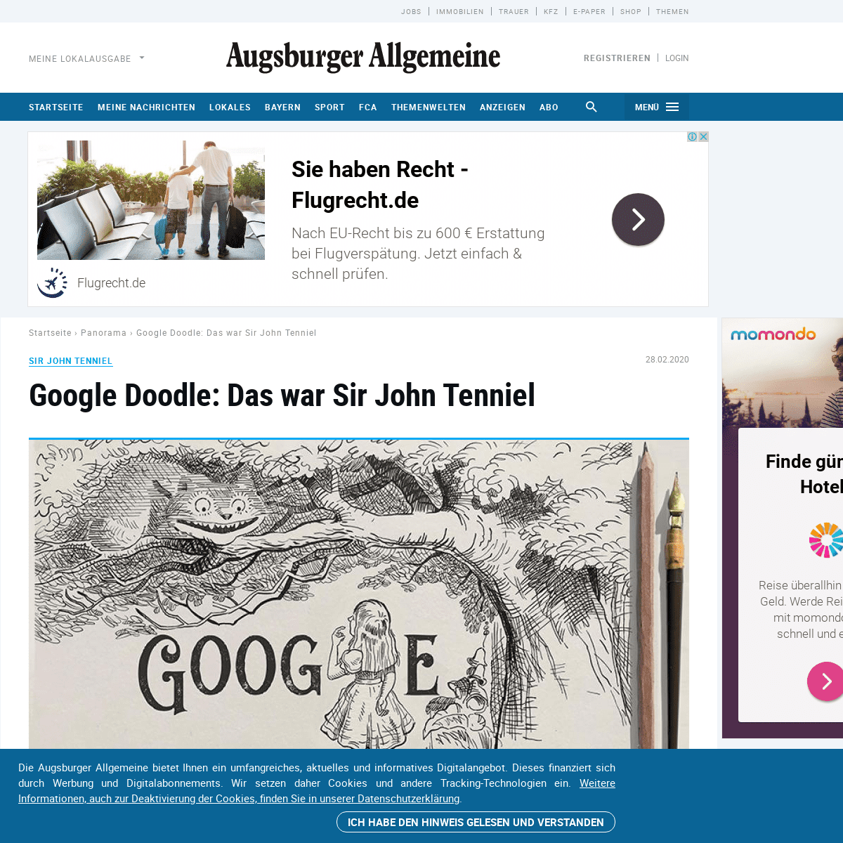 A complete backup of www.augsburger-allgemeine.de/panorama/Google-Doodle-Das-war-Sir-John-Tenniel-id56920656.html
