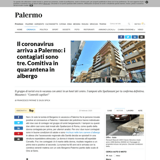 A complete backup of palermo.repubblica.it/cronaca/2020/02/25/news/palermo_caso_sospetto_a_palermo_turista_di_bergamo_ricoverata