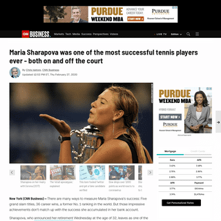 Tennis player Maria Sharapova was one of most successful ever - both on and off the court - CNN