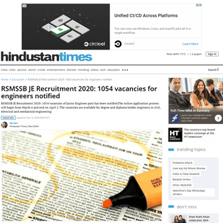 A complete backup of www.hindustantimes.com/education/rsmssb-je-recruitment-2020-1054-vacancies-for-engineers-notified/story-Okd