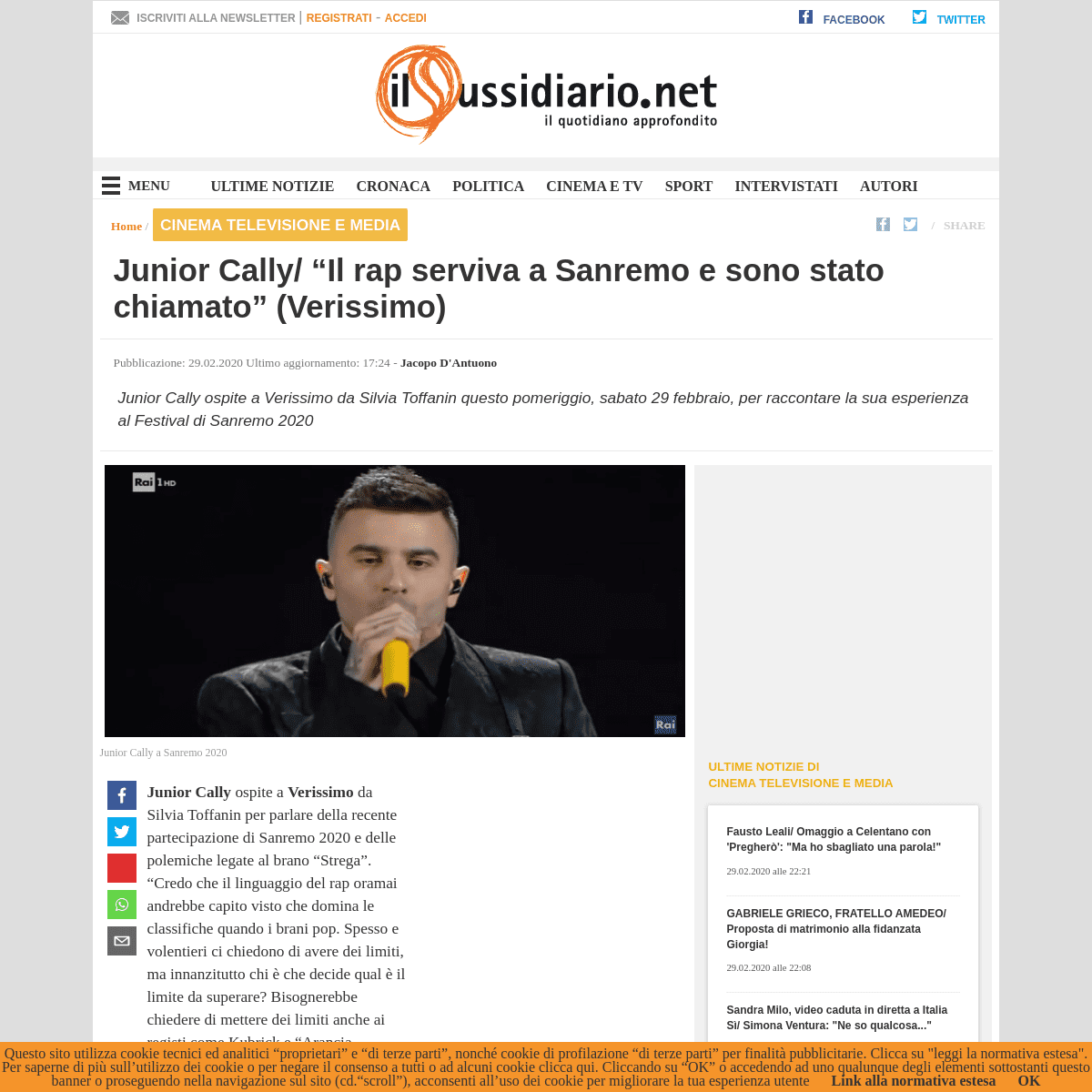 A complete backup of www.ilsussidiario.net/news/junior-cally-racconta-il-suo-sanremo-dopo-le-infinite-polemiche-verissimo/199139