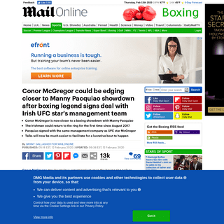 A complete backup of www.dailymail.co.uk/sport/boxing/article-7995035/Conor-McGregor-vs-Manny-Pacquiao-close-boxing-legend-signs