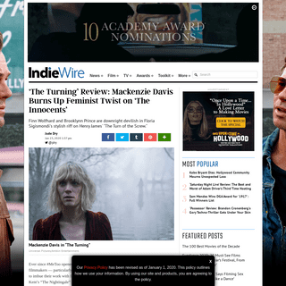 â€˜The Turningâ€™ Review- Mackenzie Davis Burns Up Stylish Feminist Horror - IndieWire