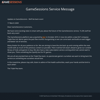 A complete backup of gamesessions.com